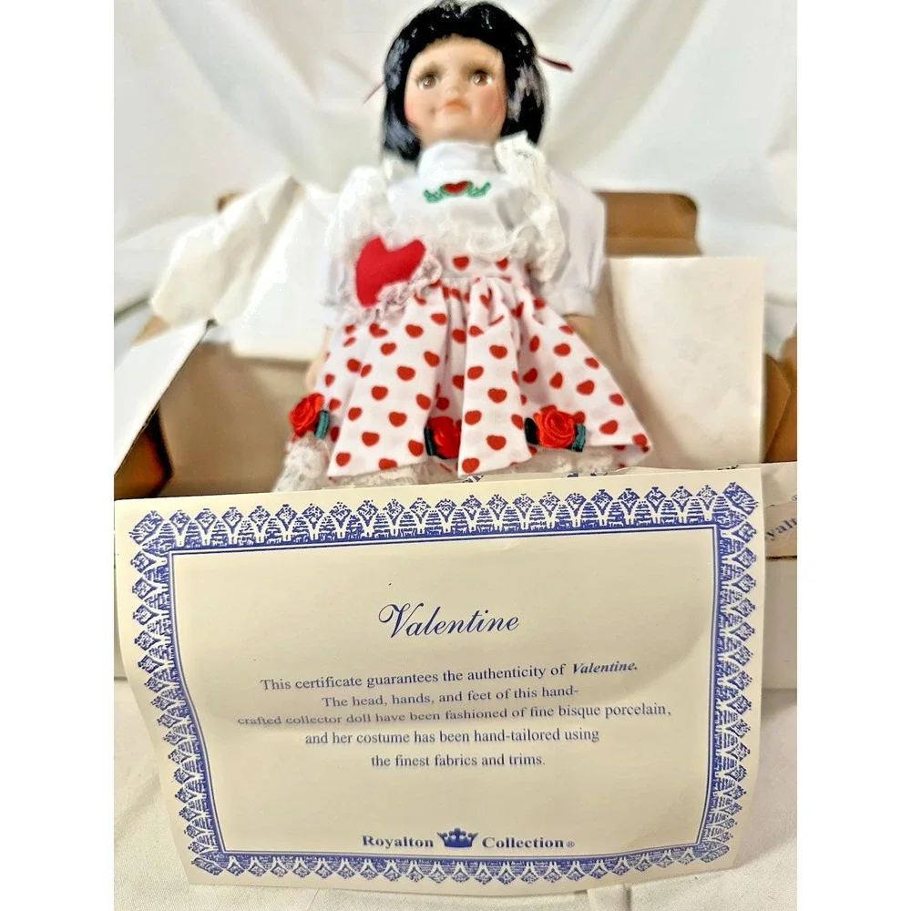 Royalton Collection Valentine Porcelain Collector Doll Red Heart Dress